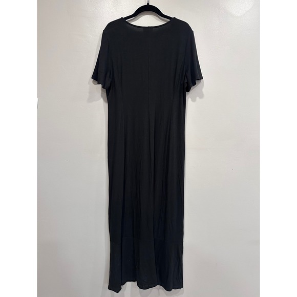 J Jill WearEver Collection Black Keyhole Flutter Sleeve‎ Maxi Dress Size M - Picture 5 of 10